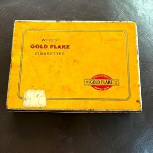 Vintage Wills Gold Flake Cigarettes Tin/Brand of Cigarettes from India 1900's